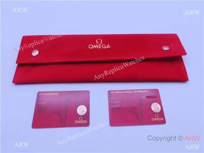 OMEGA Red Velvet Watch Pouch with 2 Warranty cards